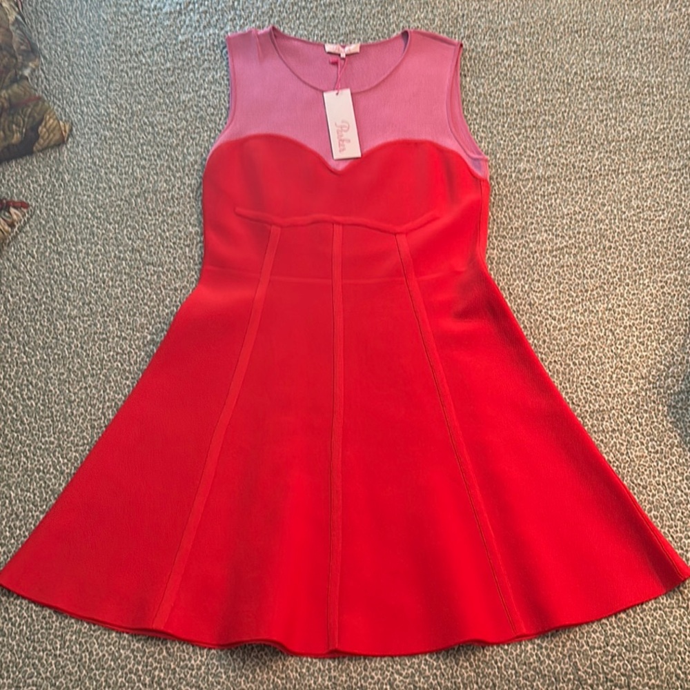 Parker Red Sleeveless Fit and Flare Mini Dress